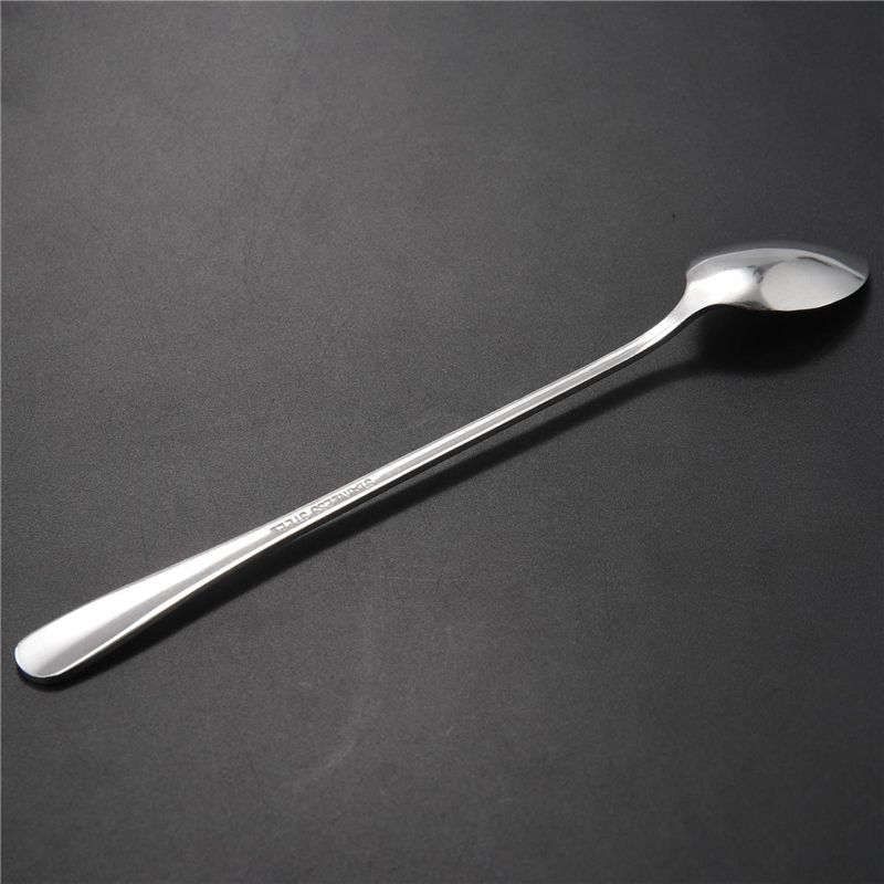 ABWR-New 3Pc Long Handle Stainless Steel Tea Coffee Spoon Cocktail Ice Cream Spoon Spoons Cutlery Pointed Head