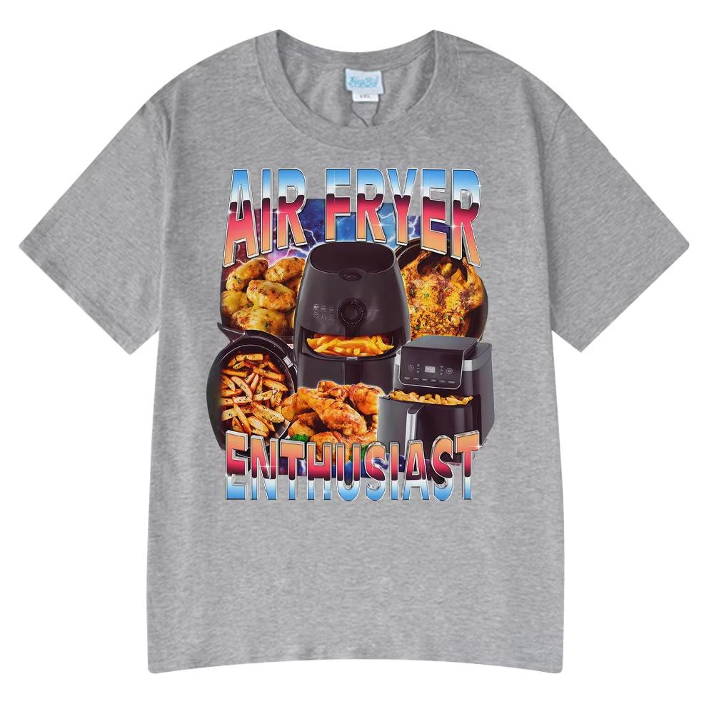 Nadšenec do horkovzdušné fritézy Vtipné kuchařské meme Tričko Horký výprodej Oblečení pro páry Vtipné tričko Pánská bavlna Streetwear Dámská trička