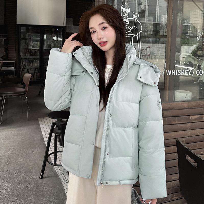 

Женская короткая ветрозащитная теплая зимняя куртка с отстегивающимся капюшоном, 5 цветов XXL синий