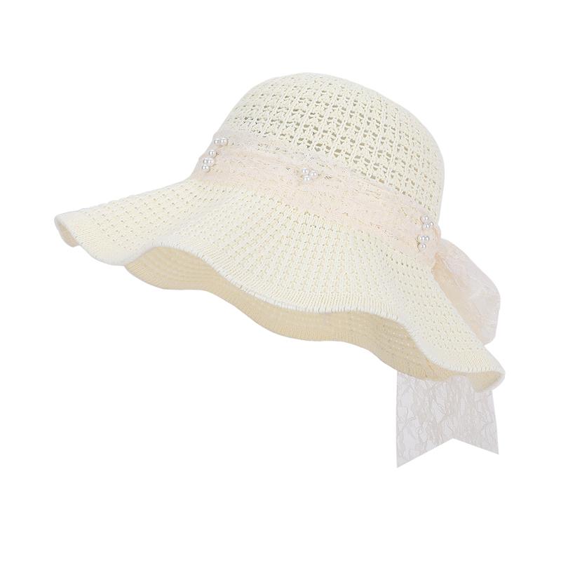 Summer Large Brim Sun Hat, Beach Vacation Sun Hat, Women's Lace Bow Sun Hat