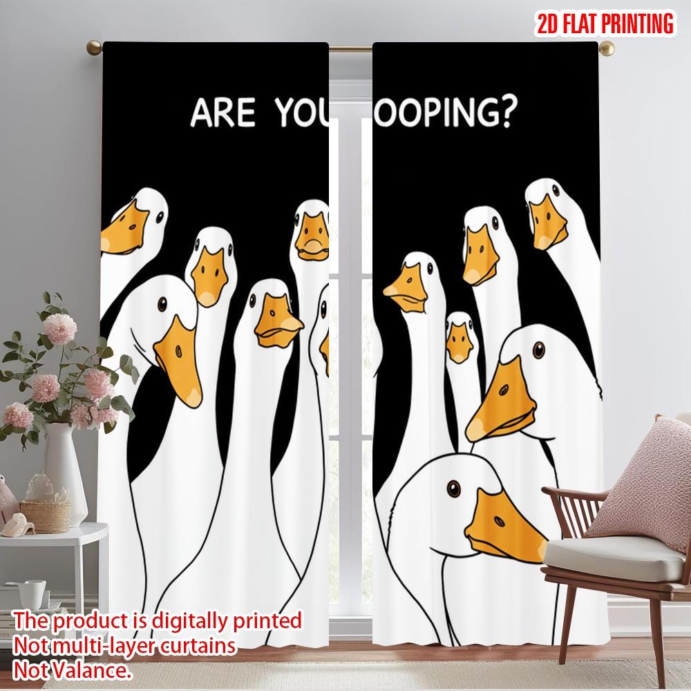 

2 шт. 2D плоская печать Шторы для окон Смешный мем про гуся Ткань Без электричества Праздничные шторы Идеально подходят для праздничной стены 52.50×116.00 CM 2pcs