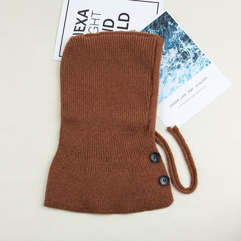 Winter Knitted Balaclava Hat for Women Girls female Korean Fashion Versatile Windproof Shawl Cold Resistant Warm Pullover Hat