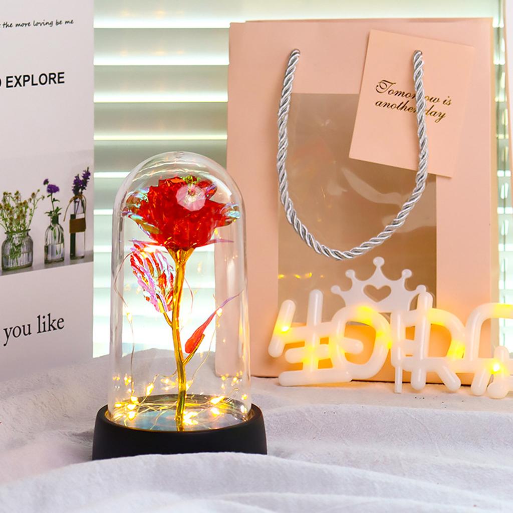 Rose Light Beautiful Realistic Looking Night Light Rose Eternal Flower Party Supplies LED Simulation Rose Flower Valentine's Day