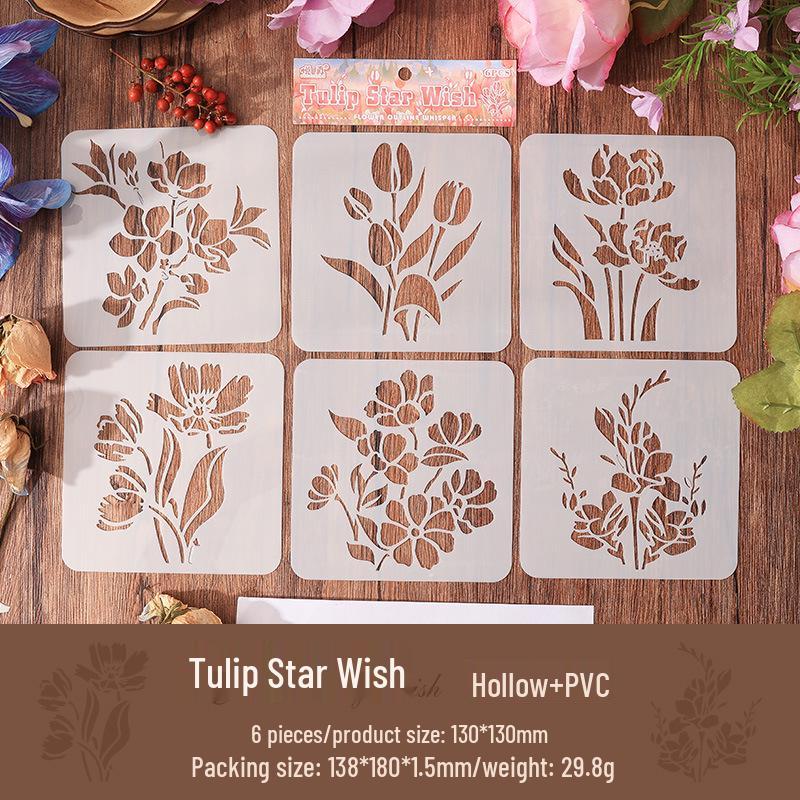 

Yuezhen Floral Whisper Шаблон рукописної газети: Шаблон для малювання з порожнистим квітковим дизайном