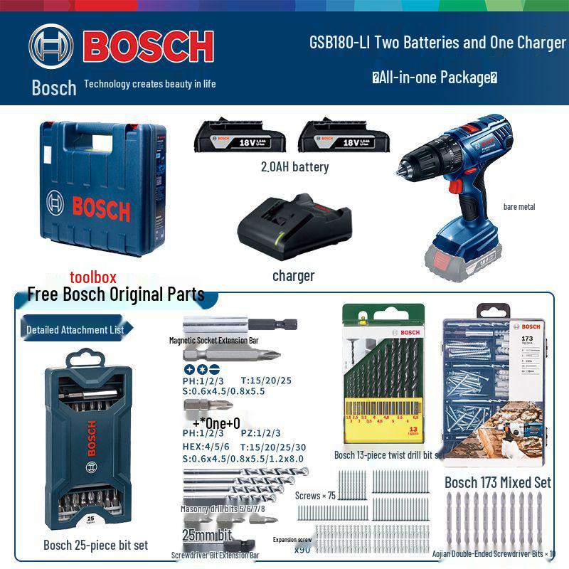 Bosch GSB180LI 18V Rechargeable Impact Drill & Electric Screwdriver
