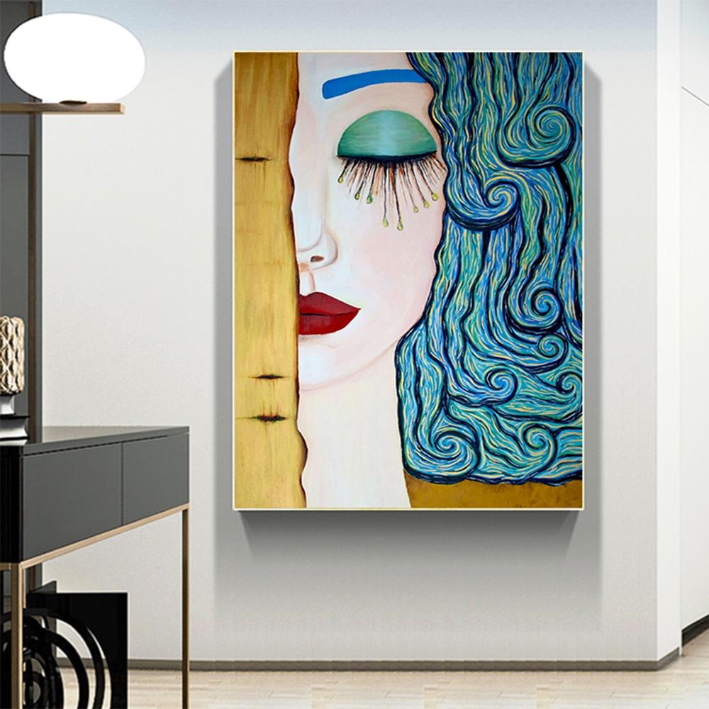 Artist clasic abstract Gustav Kiss Klimt Tear Pictură pe pânză Postere Artă de perete Poze pentru sufragerie Decor Cuadros