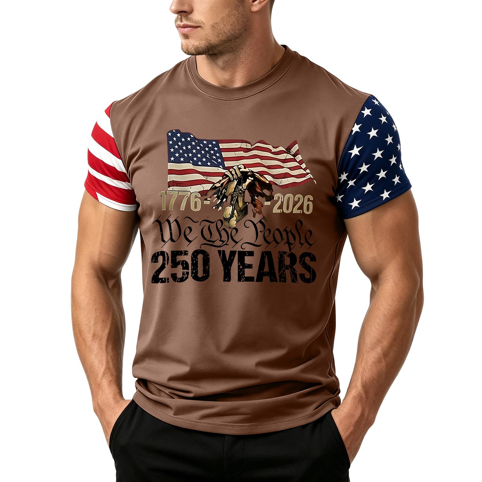 

Men s Loose Fit Short Sleeve T Shirt Casual Summer Daily Wear Flag Print Comfortable Lightweight Top for Outdoor Activities XL