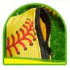 1pc Softball Makeup Bag Sport Cosmetic Bags Canvas Softball Pouch Bags Portable Makeup Pouch Bag Travel Makeup Organizer