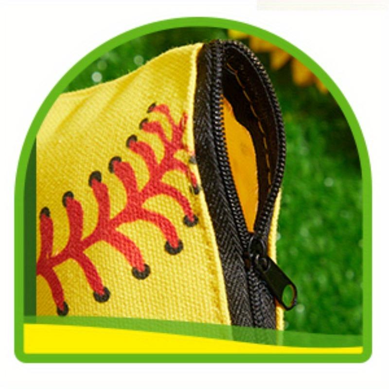 1pc Softball Makeup Bag Sport Cosmetic Bags Canvas Softball Pouch Bags Portable Makeup Pouch Bag Travel Makeup Organizer
