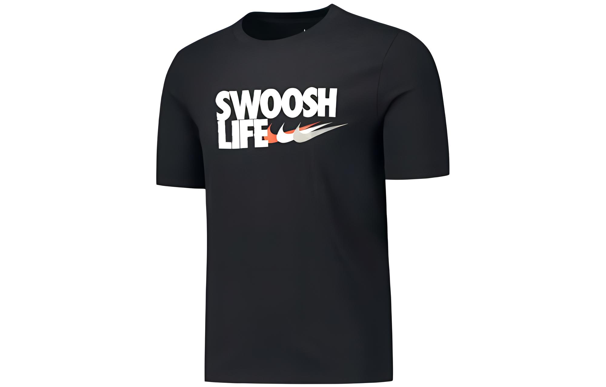 

Nike T Shirts Men s Black Crew Neck Moderate Straight Fit DD9160-010 L