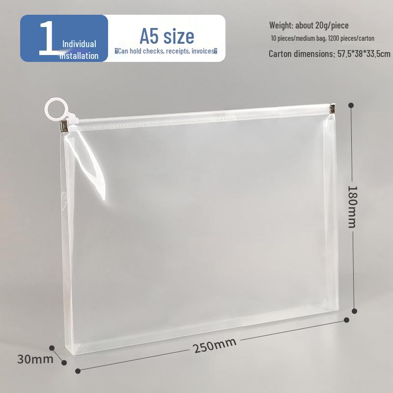 Transparent Waterproof A4 3D File Bag with Zipper – Thickened, Large Capacity Document Storage Bag