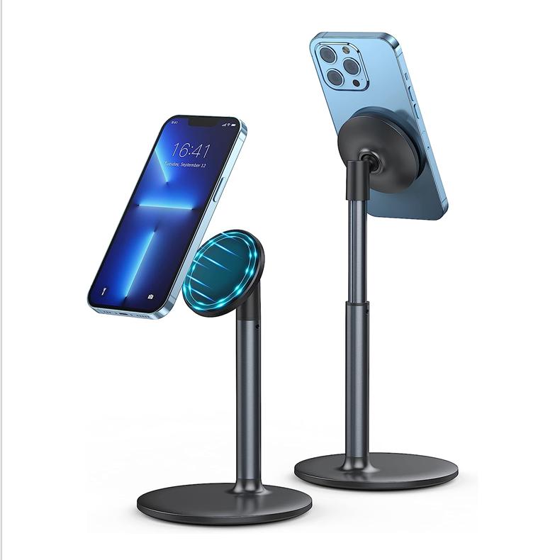 Magnetic Height Tilt 360 Degree Rotation Adjustable Desk Phone Holder Dock Stand for Desk Aluminium Alloy чёрный