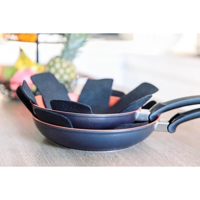 6 Pcs Protège poêles et séparateur de casseroles Gris