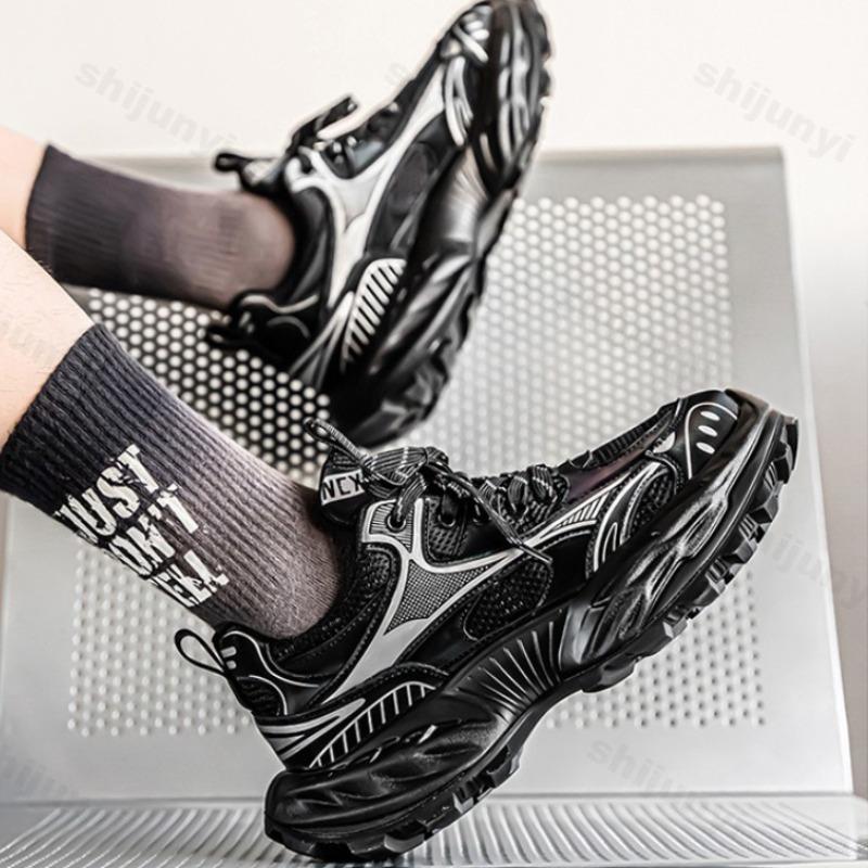Mode Herrenschuhe Sommer 2025 Mesh Atmungsaktiv Lässige Sportschuhe Modetrend Vielseitig Dicke Sohle Höhenerhöhend Klobige Sneaker