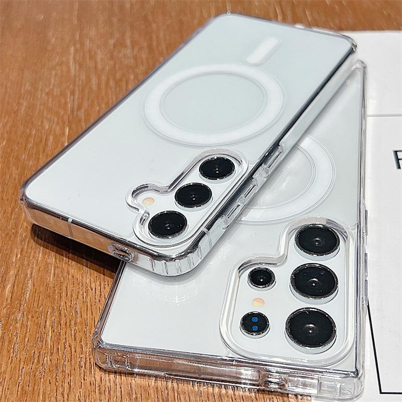 Acrylic Transparent Magnetic Phone Case for Samsung S25 Edge, Compatible with S25/S24/S23/A56/A15