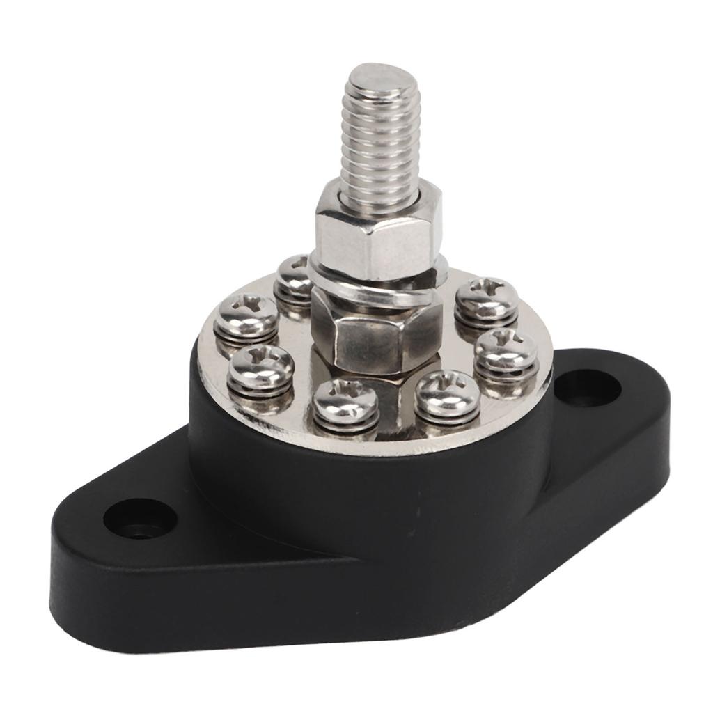 3/8in 180A Power Distribution Block 8+1 Point Bus Bar Junction Post with Transparent Cover