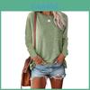 Casual Womens Long Sleeve Cotton T Shirt With Pockets For Autumn Winter Comfort