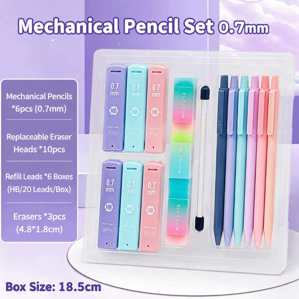 16pcs 0.5/0.7mm Mechanical Pencil Set HB Drafting Pencils Kit Automatic Pencils School Office