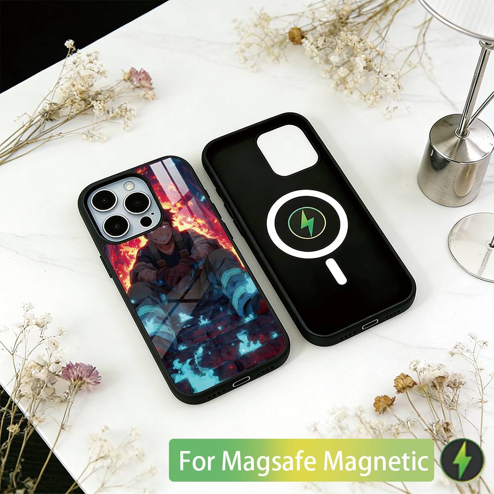 Fire Force Shinra Kusakabe Phone Case For iPhone17,16,15,14,13,12,11 Plus,Pro Magnetic with Magsafe Wireless Charging
