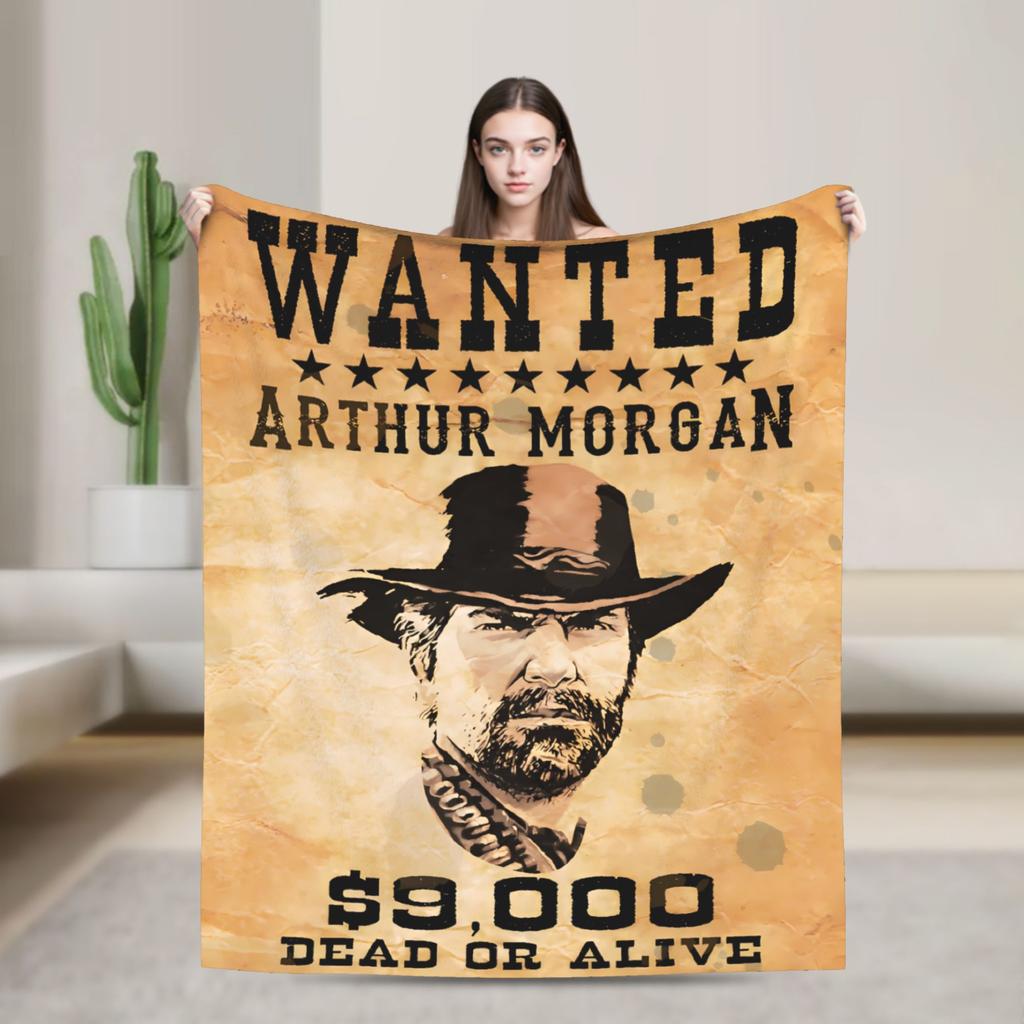Warm Soft Blanket Travel Office Arthur Morgan  RDR 2 West Cowboy Vintage Bedding Throws  Flannel Bedspread For Sofa Bed Cover
