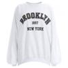 Shop   Women Round Overfit Print Sweatshirt White Melange Tss Wsh 11853