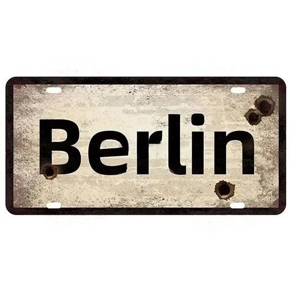 Vintage Berlin City Plate War Aluminum Sign Store Bar Metal Home Club Man Cave Pub Decor Painting Plaques Poster Wall Decoration