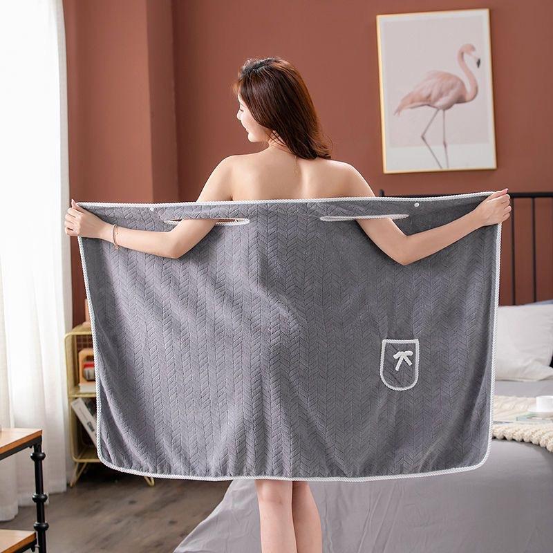 

Літній жіночий халат, коралова оксамитова спідниця, банний рушник з підшивкою, пов’язка для дорослих, рушник для ванної кімнати, універсальна спідниця для ванної кімнати 135 x 80CM сірий