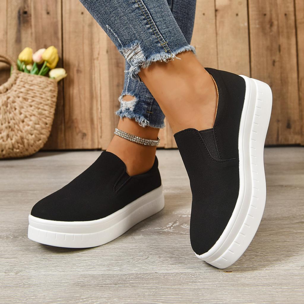 Casual Shoes Women's New Round Head Women's Shoes Platform Muffin Heel Women's Single Shoes Korean Version Trendy Good Match Little White Shoes Loa