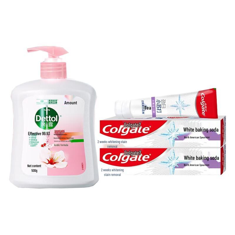 

Dettol Moisturizing Hand Wash & Colgate Baking Soda Toothpaste Bundle