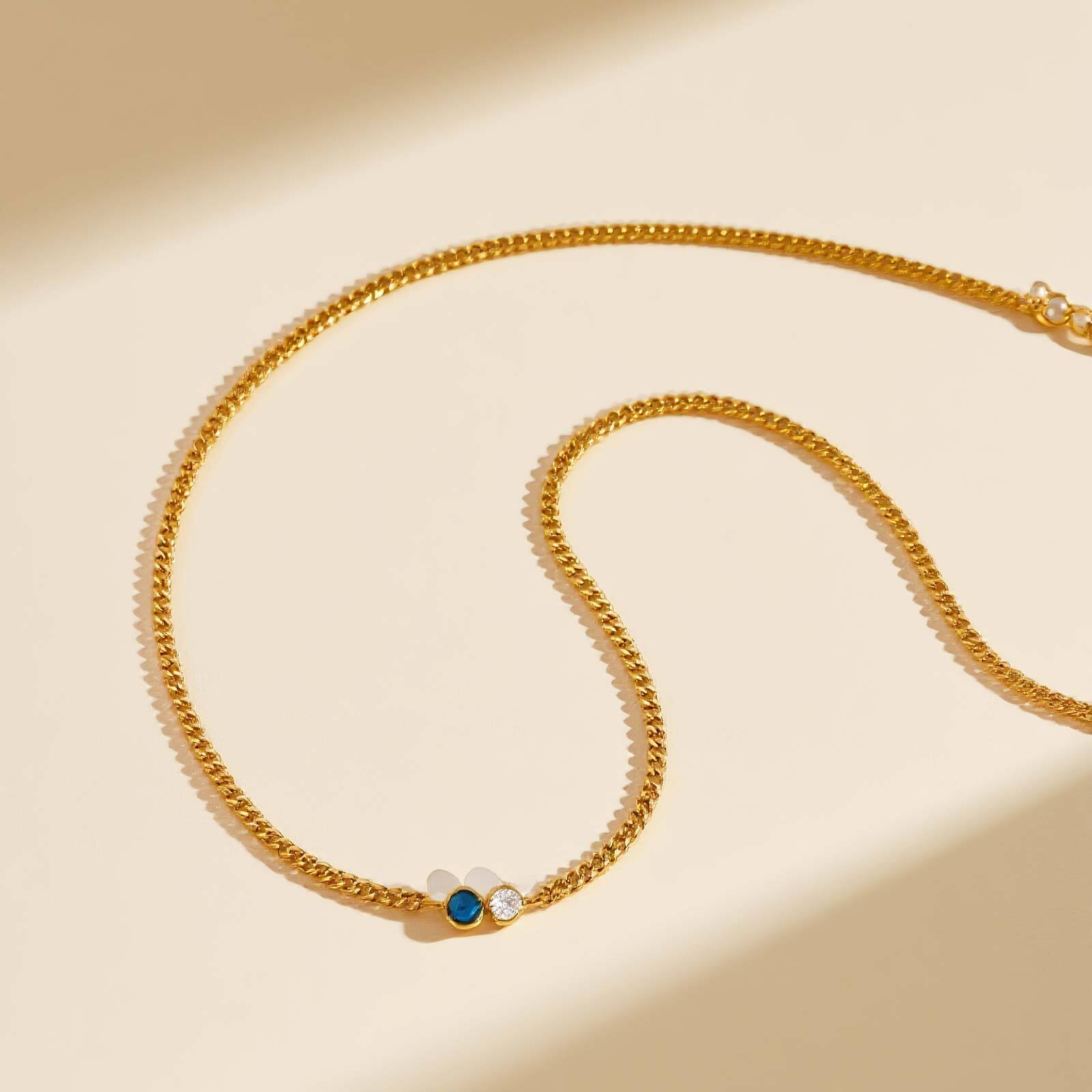 

Vnox Simple Stainless Steel Clavicle Chain Collar Choker, Small Round 2-3 CZ Stones Pendant, Layering Sweater Necklace