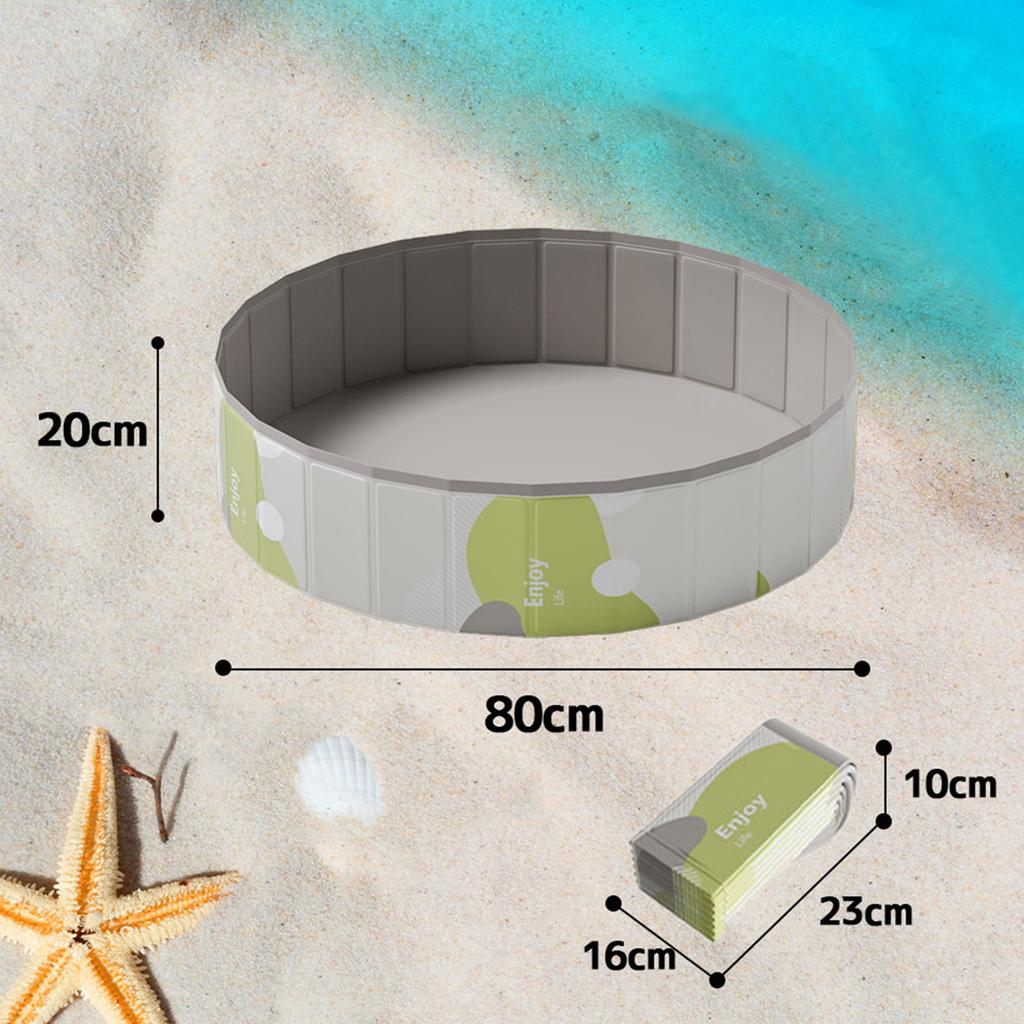 Hyindoor Foldable Pet Pool, No Inflation Required, 8020cm, for Dogs and Cats, Water PlayShower, Heat Protection, Easy Storage, Vinyl Pool for Home