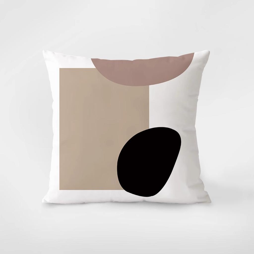 Simple Black and White Cartoon Pillowcase Interior Decoration Office Living Room Home Pillowcase