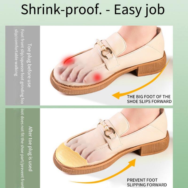 Anti Forward Sliding Toe Pad Cuttable PU Foam Toe Plugs Front Foot Insoles Big Shoe Reduce Size Inserts Soft Shoe Accessories