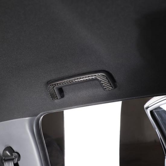 Real Carbon Fiber Roof Grab Handle Cover Trim For Ford Ranger 15-21
