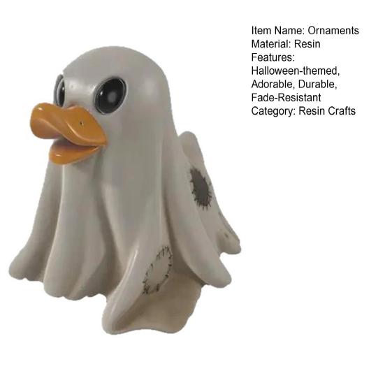 Halloween Resin Rubber Duck, Cute Decor with Big Eyes & Orange Beak, Fade-Resistant for Indoor Outdoor Desktop Garden Display, Party