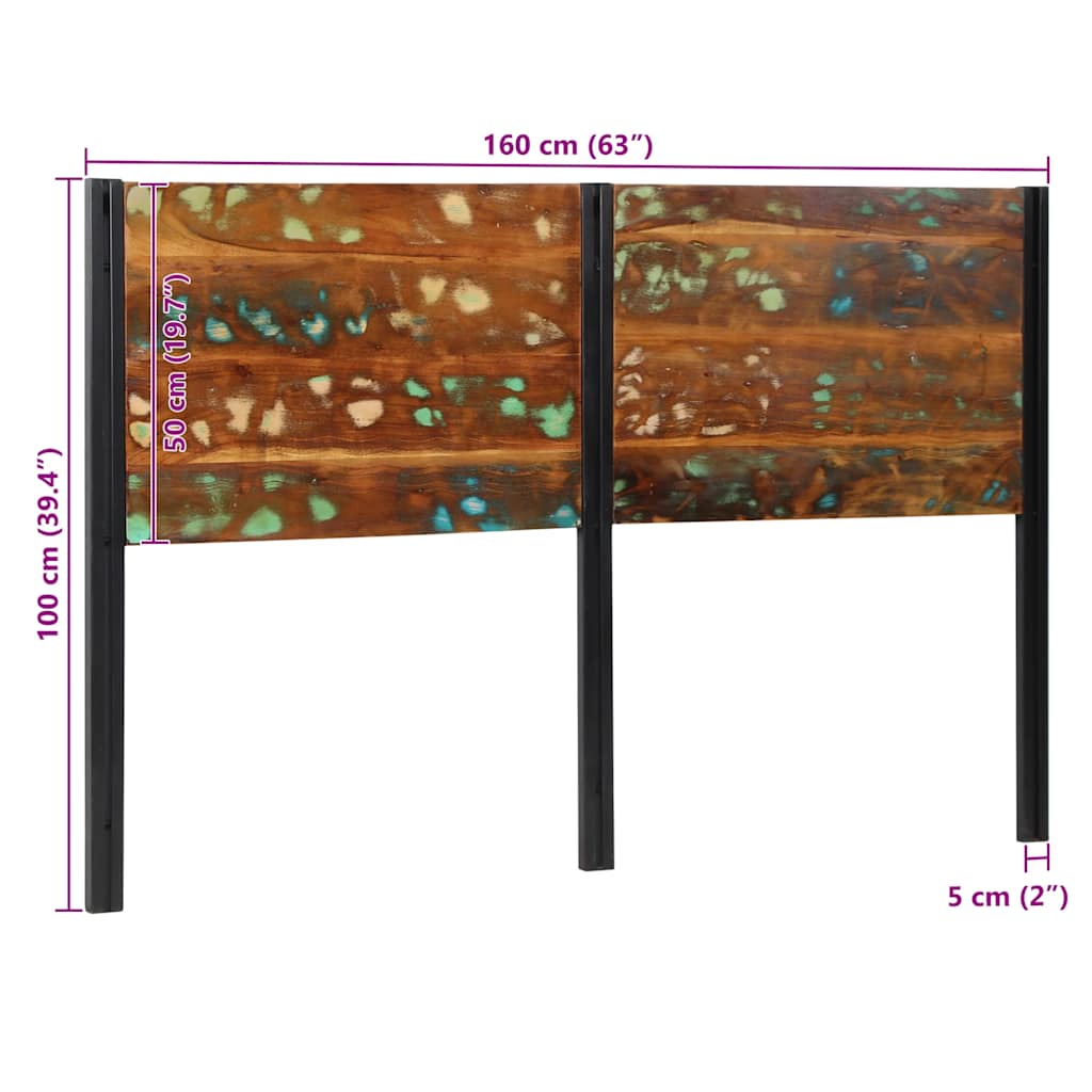 Headboard 160 cm Reclaimed Solid Wood and Iron