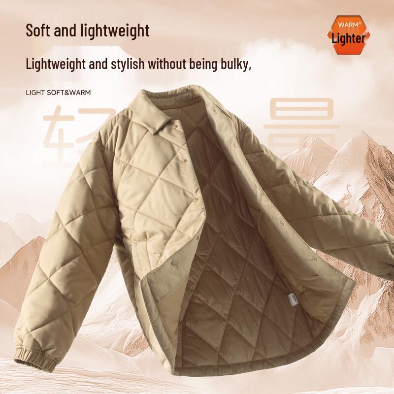 MINISO Men's Lapel Winter Fleece-Lined Padded Jacket