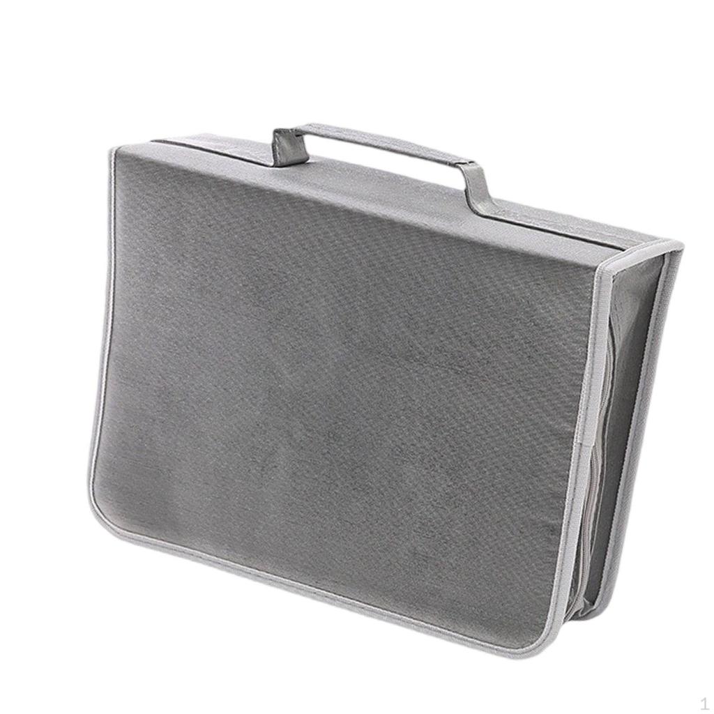 CD Case Holder DVD 256 Capacity Sleeves with Handle Trendy Portable Zipper Closure Bag