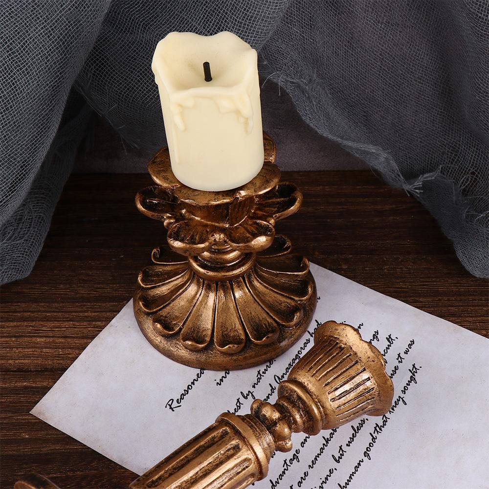 Vintage Retro Metal Taper Candle Holder Candlelight Display Candlestick Stand Candle Pillar