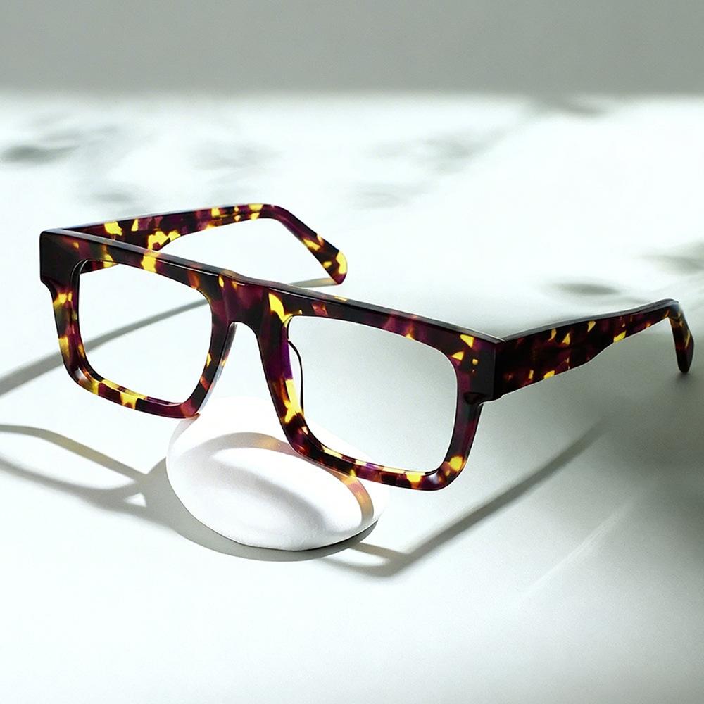 

New Fashion Acetate Square Glasses Frame Women Optical Prescription Custom Eyeglasses Men Myopia Reading Anti Blue Light Eyewear