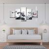 5 ks Rodinné Černobílé Obrazy Krajiny Lotosu Umělecké Obrázky v Čínském Stylu Plakát HD Tisk Bez Rámů 5 Panelů Dekorace Pokoje Plátno