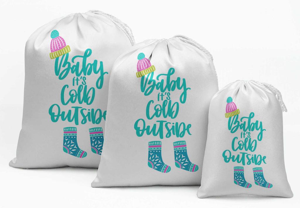 Darling Souvenir Blue House & Tree Christmas Party Supplies Gift Pouches Favor Candy Bags 15