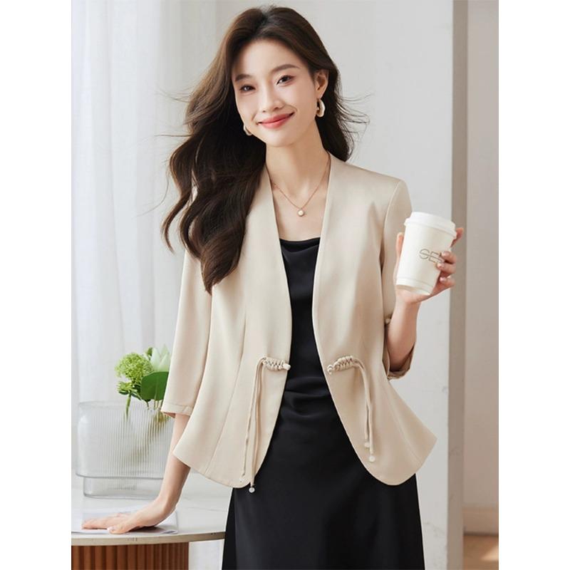 

Летний женский пиджак маленького роста: Удобный, дышащий и легко перемещаемый 4XL шампанского