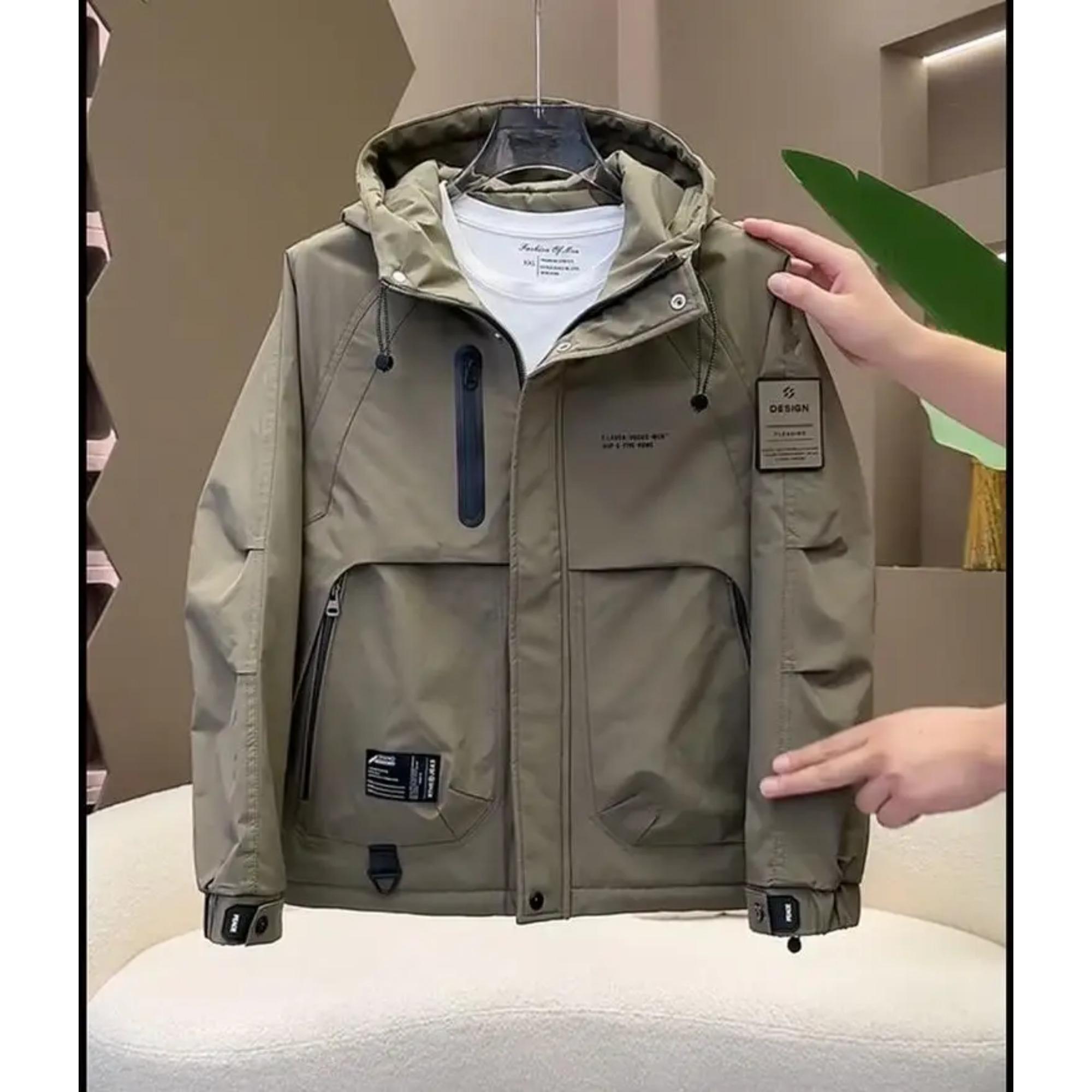 

Men s trendy brand fashion 2025 winter new item with added cotton, thickened windproof cotton clothing, and assault jacket M зеленые хаки