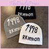 Rkiemo Letter 1998 Knit Cap For Fall Casual And Streetwear Looks Gift Hat