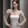 Fashion Transparent Bridal Sleeves Breathable Thin Wedding Long Sleeves Yarn Arm Covers