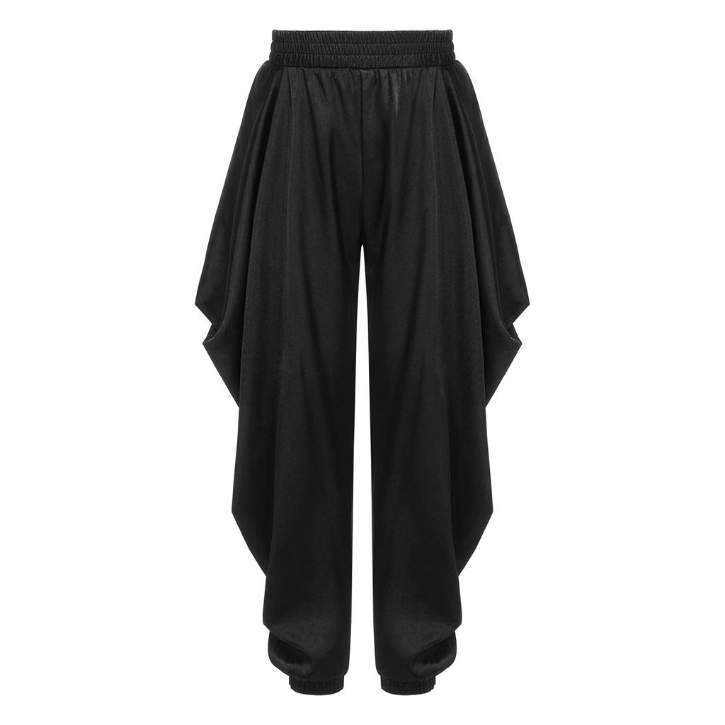 Chlapecké saténové kostýmy na halloweenskou cosplay tématickou párty Dhoti kalhoty Elastický pas Volné pytlovité kalhoty