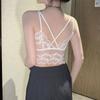 Plus-size Sexy V-neck Lace Trim Bustier Sling Bra-free Backless Underwear Versatile Anti-slip
