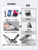Foldable Multifunctional Laptop Stand for and Compact and Adjustable Tablet Aluminum Alloy with MagSafe Compatible Smartphone Holder and Storage Pouch