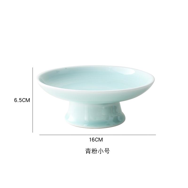 Ceramic Plate Fruit Tray Stilt Refreshment Tray Hand Painted Plum Decoration Plate Dessert Snack Dishes Salad Bowl Tableware